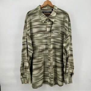 Pelle Pelle Marc Buchanan Mens 3XL Button Up Shirt Abstract Green Streetwear Vtg